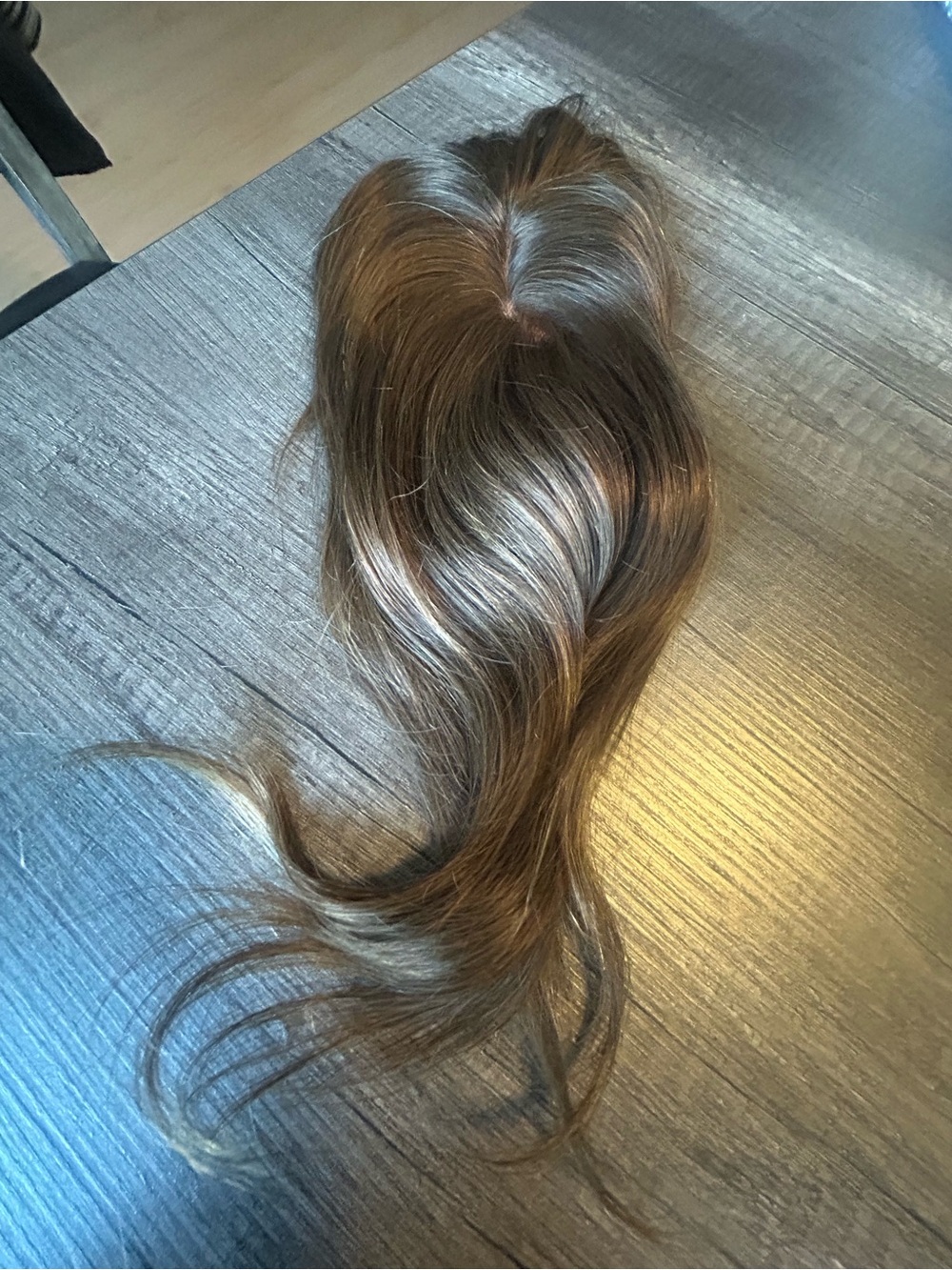 Natural Light Brown Human Hair Topper